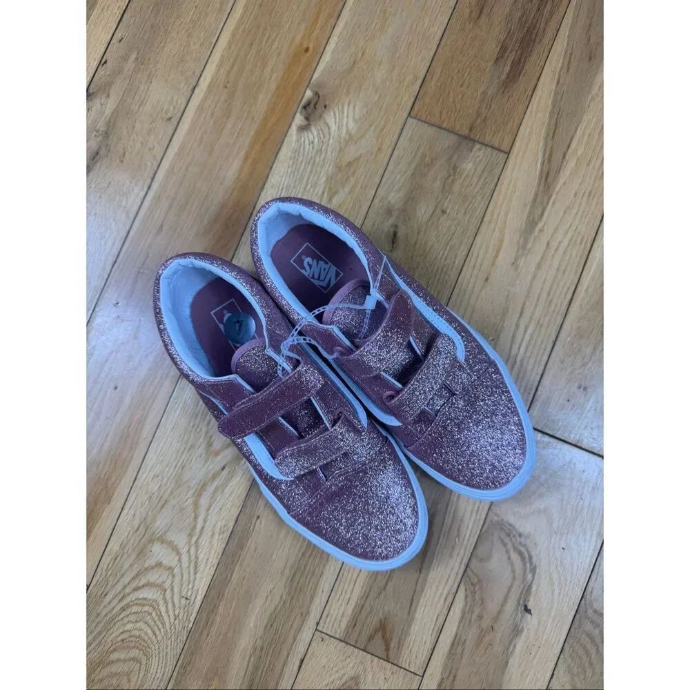 New Vans Womens Pink Glitter Shoes Size 7